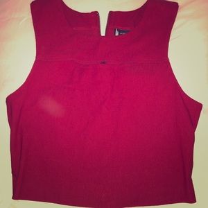 Red cut out crop top